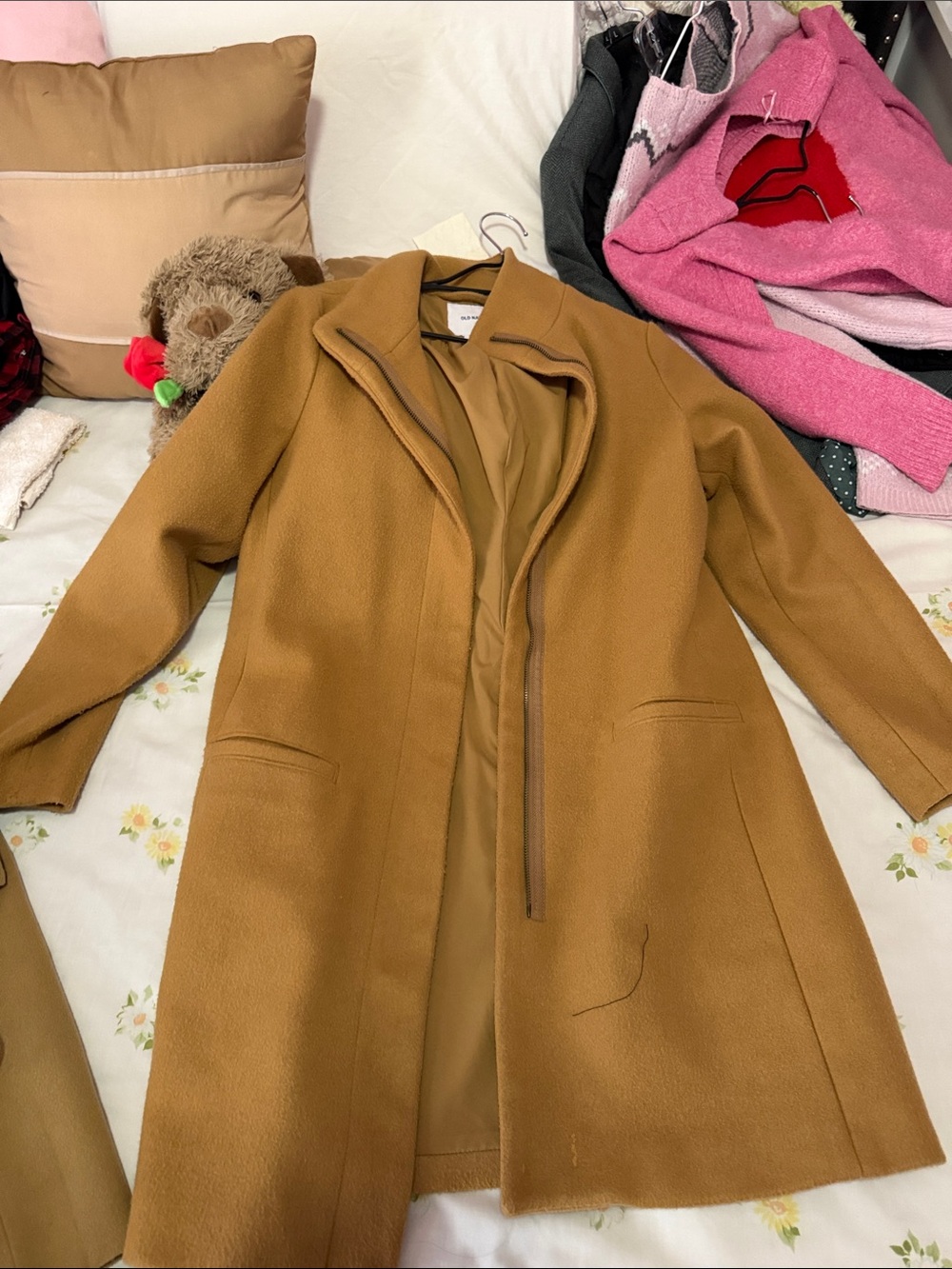 Old Navy Camel Tan Mid-Length Trench Coat